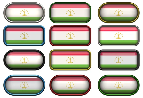 Douze boutons du Drapeau du Tadjikistan — Photo