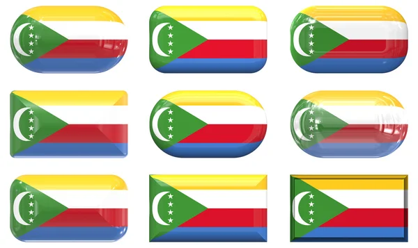 Buttons of the Flag of the Comoros — Stock Photo, Image