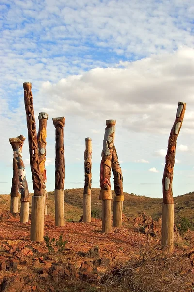 Aboriginal poles — Stock Photo, Image