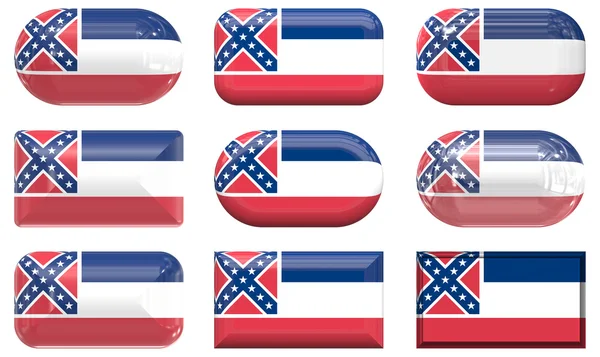 Boutons du drapeau du Mississippi — Photo