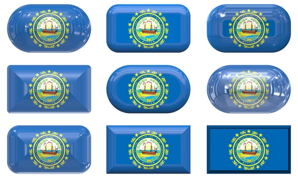 Buttons of the Flag of New Hampshire — Stock Photo, Image
