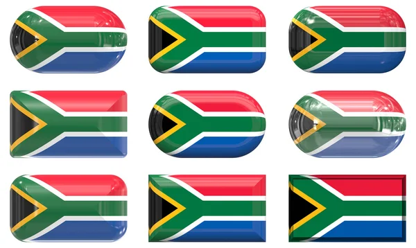 Knapparna i Sydafrika flagga — Stockfoto