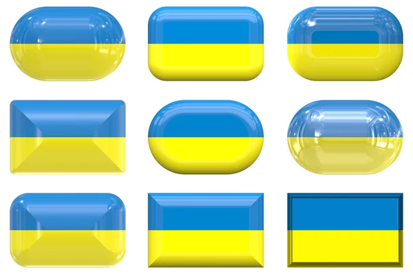 Botões da Bandeira da Ucrânia — Fotografia de Stock