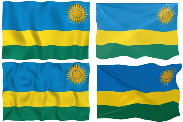 Rwandská vlajka — Stock fotografie