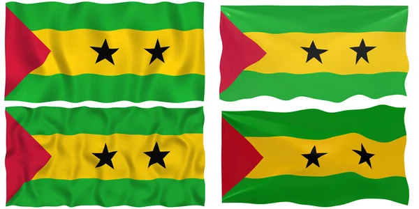 Flaga Sao Tome i Principe — Zdjęcie stockowe