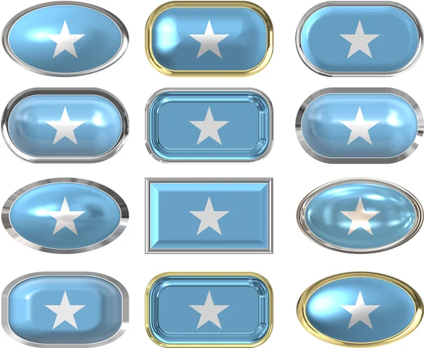 12 buttons of the Flag of Somalia — Stock Photo, Image