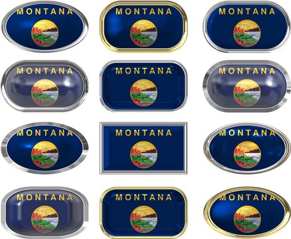12 buttons of the Flag of Montana — Stock Photo, Image