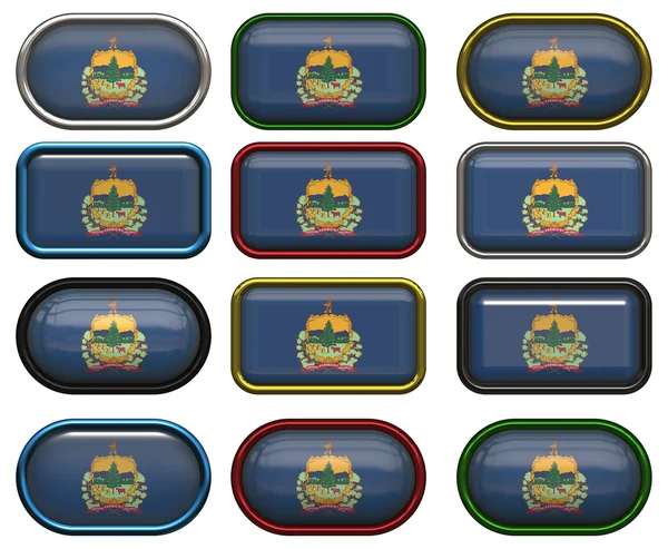 12 buttons of the Flag of vermont — Stock Photo, Image