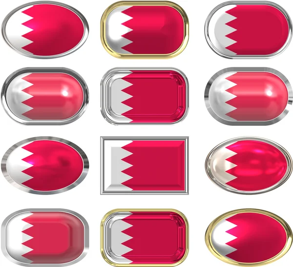 Doze botões da Bandeira do Barém — Fotografia de Stock