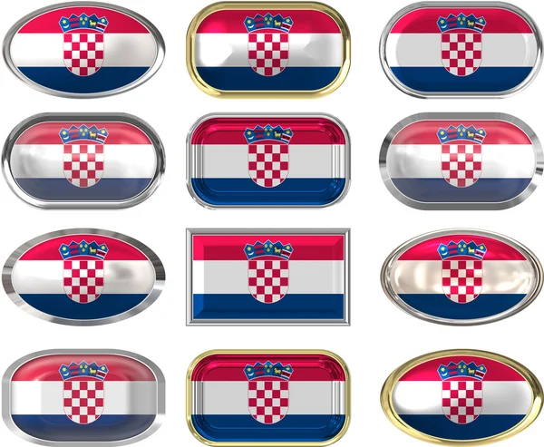 Dodici pulsanti della bandiera della Croazia — Foto Stock