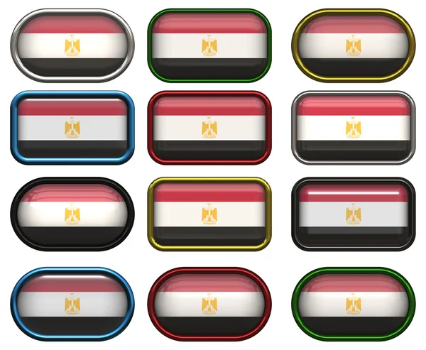 Twelve buttons of the Flag of Egypt — Stock Photo, Image
