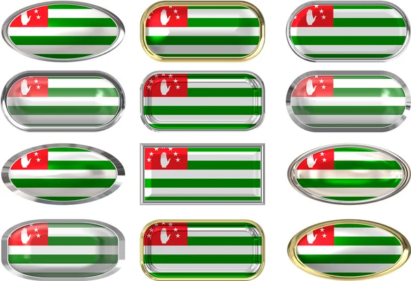 Doce botones de la bandera de Abjasia — Foto de Stock