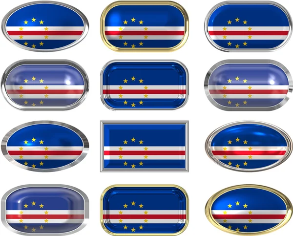 Twelve buttons of the Flag of Cape Verde — Stock Photo, Image