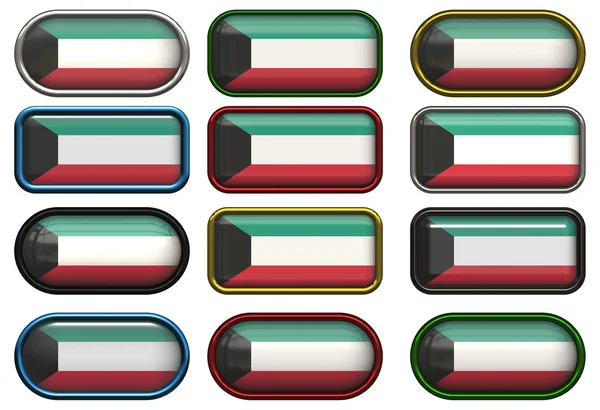 Twelve buttons of the Flag of Kuwait — Stock Photo, Image