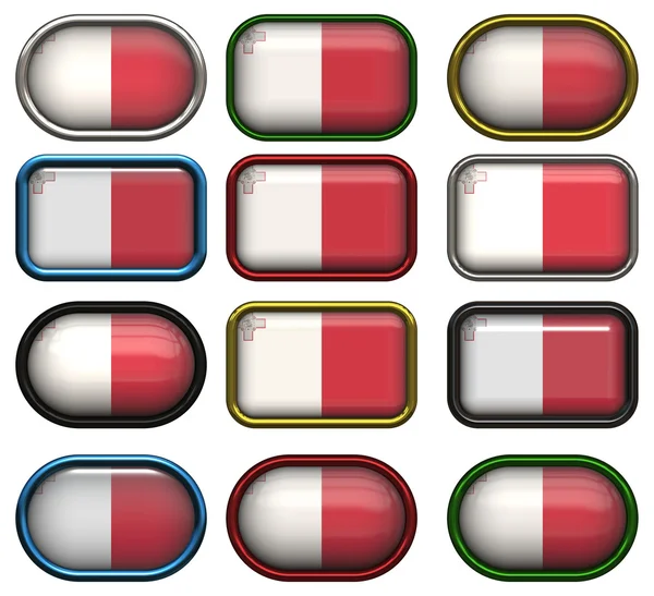 몰타의 국기의 12 버튼 — 스톡 사진