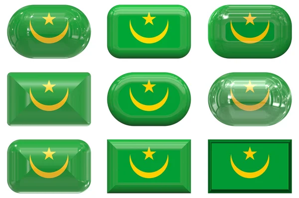Кнопки прапор Mauritana — стокове фото