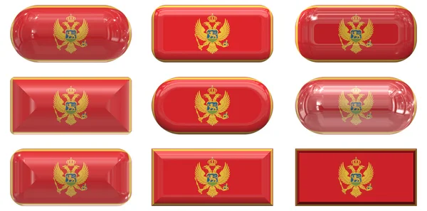 Przyciski flaga Czarnogóry — Zdjęcie stockowe