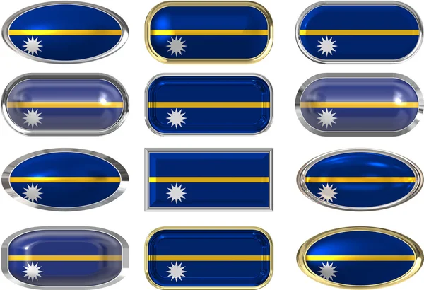 Twaalf knoppen van de vlag van nauru — Stockfoto