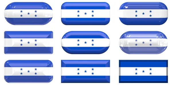 Glas knappar av honduras flagga — Stockfoto