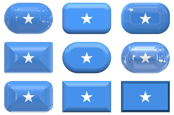 Botones de cristal de la Bandera de Somalia —  Fotos de Stock