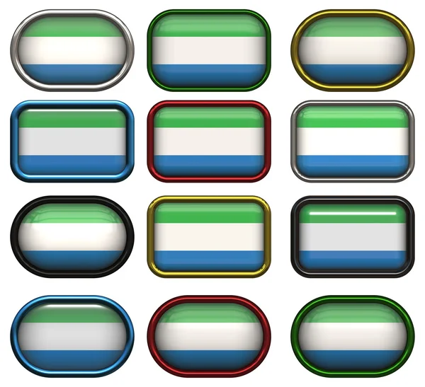Botões da Bandeira da Serra Leoa — Fotografia de Stock
