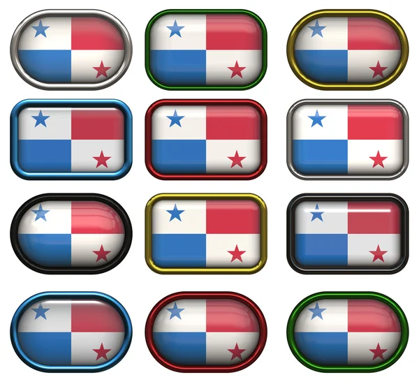 Douze boutons du Drapeau du Panama — Photo