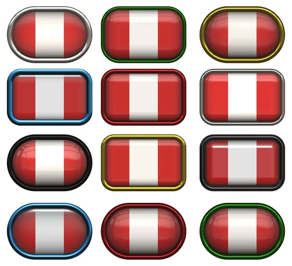 페루의 국기의 12 버튼, — 스톡 사진