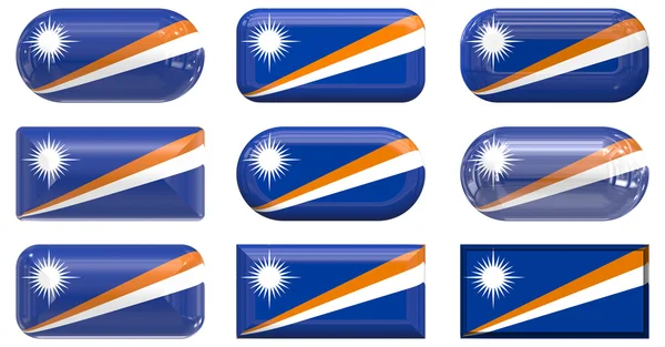 Tlačítka vlajka Marshallových ostrovů — Stock fotografie