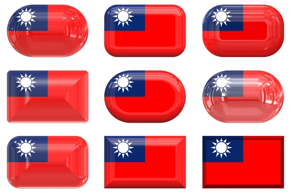 Botones de la Bandera de taiwan — Foto de Stock