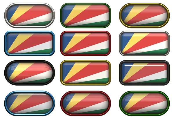Buttons of the Flag of the Seychelles — Stock Photo, Image