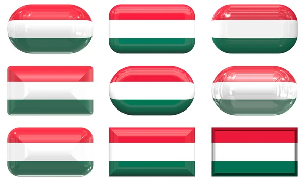 헝가리의 국기의 버튼 — 스톡 사진