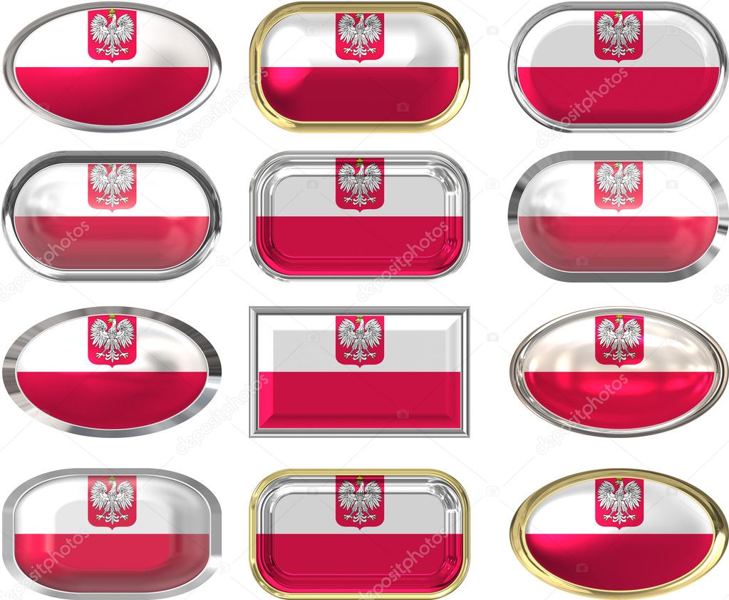 12 buttons of the Flag of Poland Stock Photo by ©clearviewstock 2063630