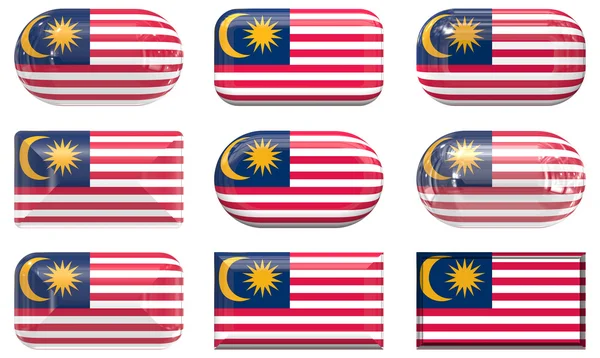 Botones de la Bandera de Malasia — Foto de Stock