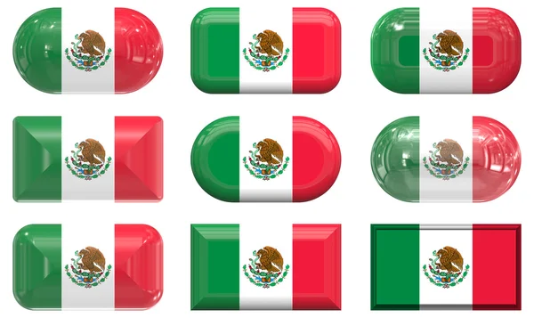 Meksika bayrağı düğmeleri — Stok fotoğraf