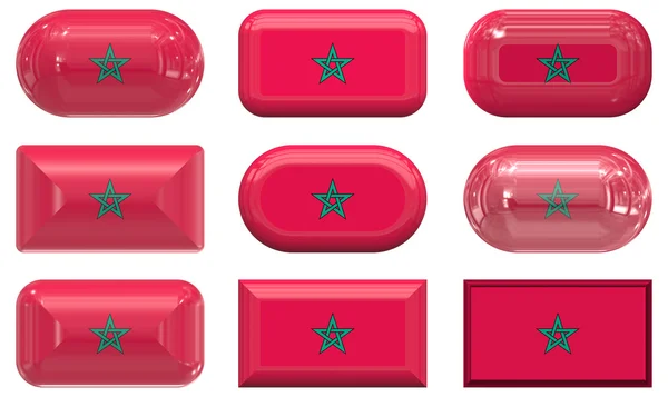 Przyciski flaga Maroka — Zdjęcie stockowe