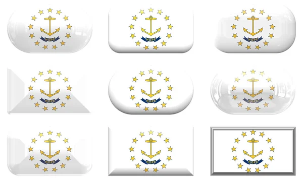 Tlačítka vlajky rhode island — Stock fotografie