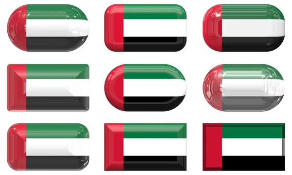 旗子的联合阿拉伯 emira 的按钮 — 图库照片