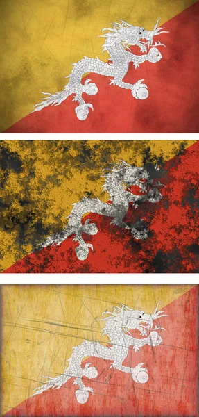 Flagga bhutan — Stockfoto