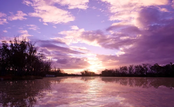 Закат реки Мюррей — стоковое фото