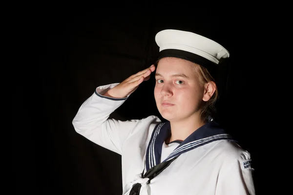 Marine-Seemannsgruß auf schwarz — Stockfoto