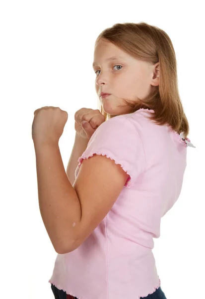 Young girl fighting — Stock Photo, Image