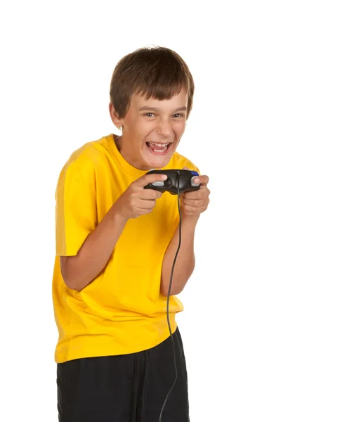 Menino jogando jogo de vídeo — Fotografia de Stock