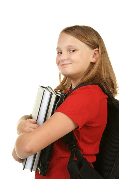 Genç kız okula gidiyor — Stok fotoğraf