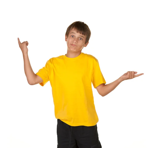 Karar verme ve işaret eden bir çocuk — Stok fotoğraf