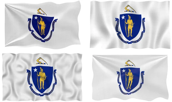 Flaga stanowa massachusetts — Zdjęcie stockowe