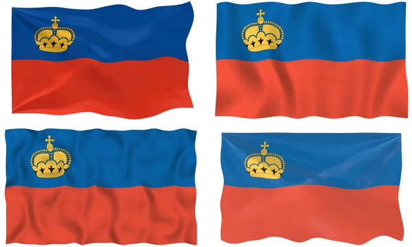 Lichtenštejnská vlajka — Stock fotografie