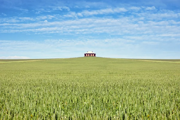 Old house in the middle of a field — Stock Photo, Image