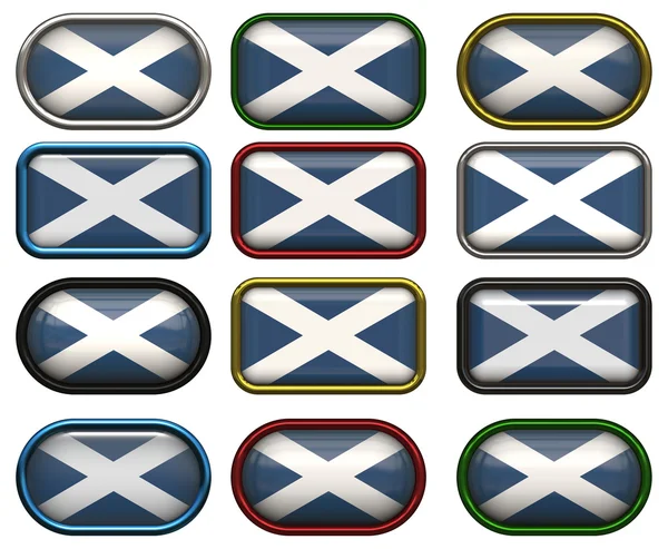 12 кнопок флага Шотландии — стоковое фото