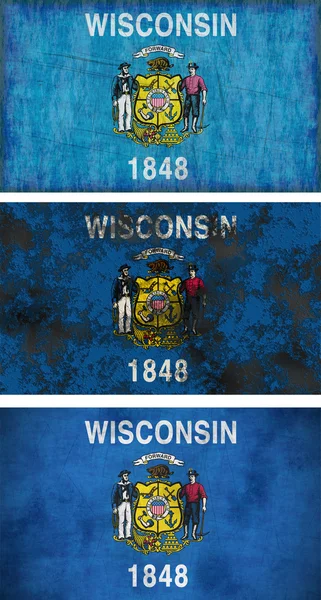 Flaga stanowa wisconsin — Zdjęcie stockowe