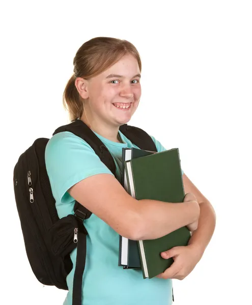 Girl ready for college Stock Photo